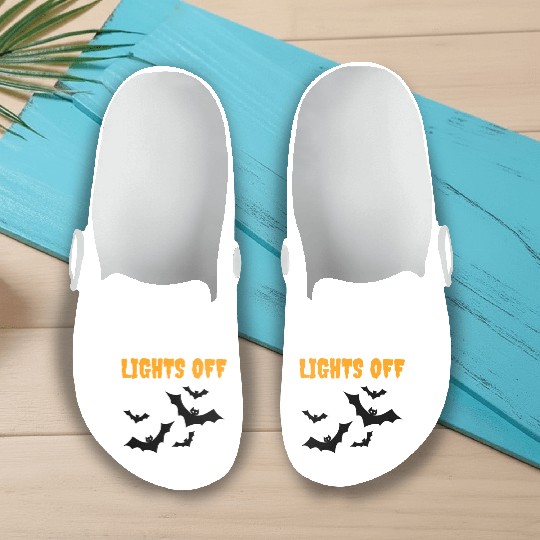 Lights off Scary Bats Halloween Slip On Clogs