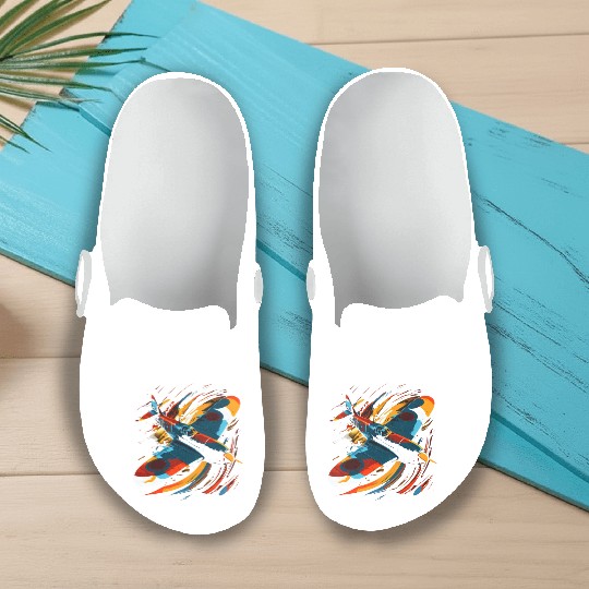 Spitfire Airplane Pilot Aviator Military Warbirds Slip On Clogs