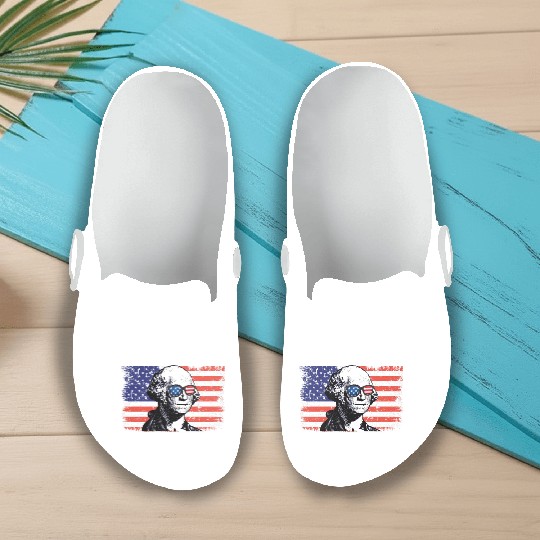 Suck it England George Washington 1776 USA Slip On Clogs