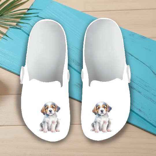 Adorable Puppy Slip On Clogs