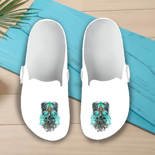 Cthulhu illuminati evil monster Slip On Clogs