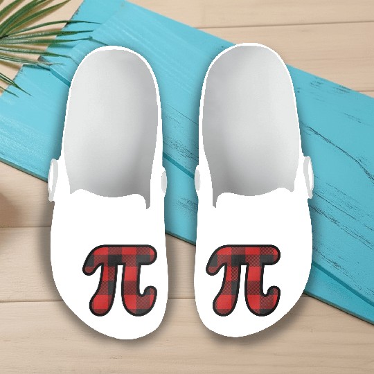 Pi Day Cute Buffalo Plaid Slip On Clogs