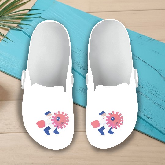 Health Care Professional Beating Coronavirus Slip On Clogs