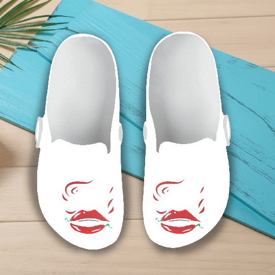 Red Hot Sweet Pepper Lips Slip On Clogs