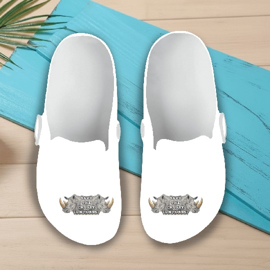 Save The Chubby Unicorns Rhinoceros Design Slip On Clogs