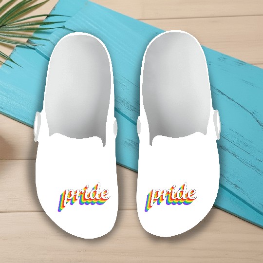 Happy Pride Rainbow Multi Color Gay Lesbian Lgbtq Slip On Clogs