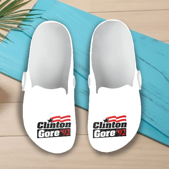 Clinton Gore '92 Bill Clinton President Slip On Clogs