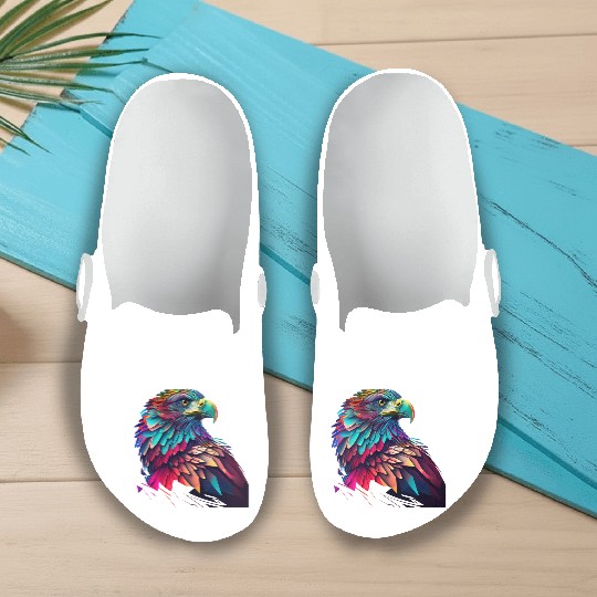 psychedelic eagle Slip On Clogs
