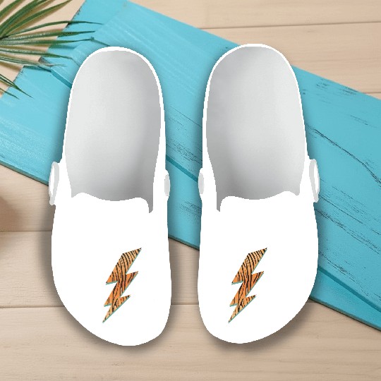 Tiger Stripes Lightning Animal Print Slip On Clogs