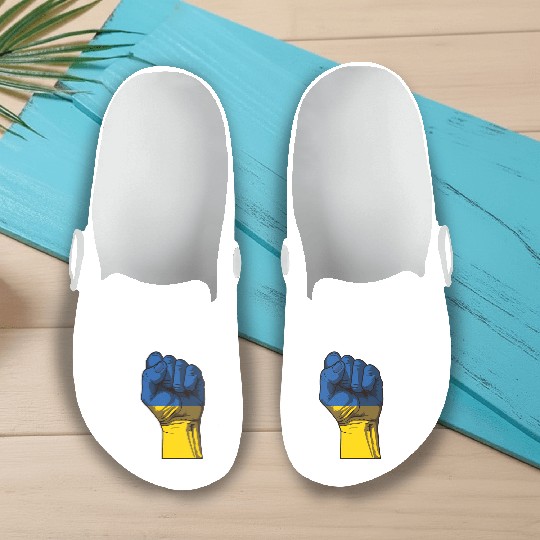 Ukraine Fist Flag Ukraine Flag Slip On Clogs