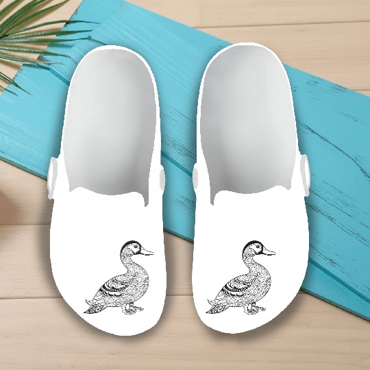 Duck Bird Nature Pond Slip On Clogs