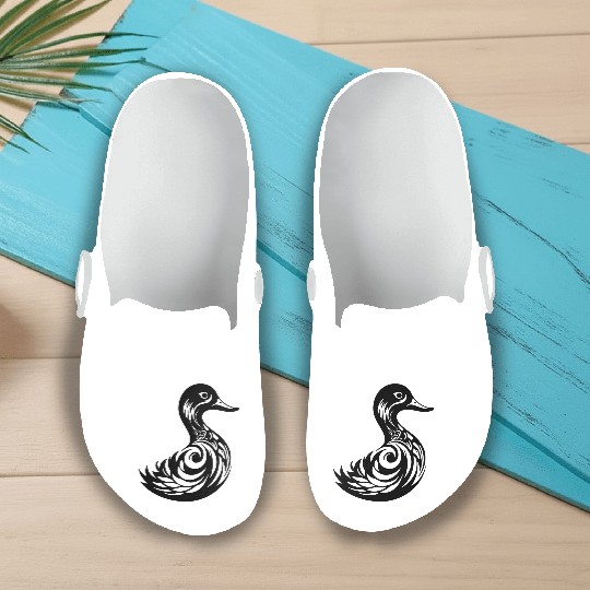 Duck Bird Nature Pond Slip On Clogs