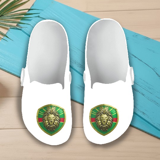 Reggae Lion Shield Slip On Clogs