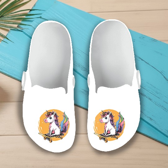 Unicorn Skater Skater Skateboard Skateboard Slip On Clogs