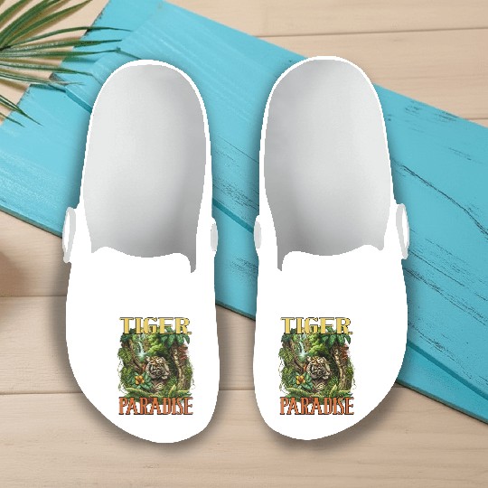 Tiger Paradise Jungle for a Tiger lovers Slip On Clogs