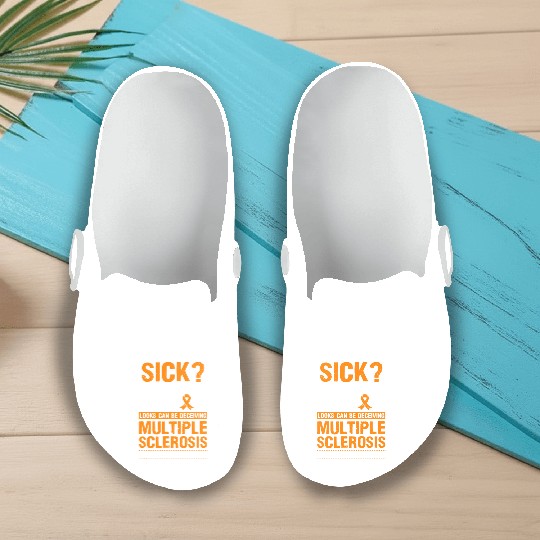 Look Stupid Multiple Sclerosis Awareness MS Orange Slip On Clogs