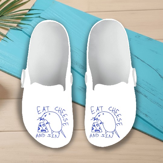 Eat cheese and sin Slip On Clogs