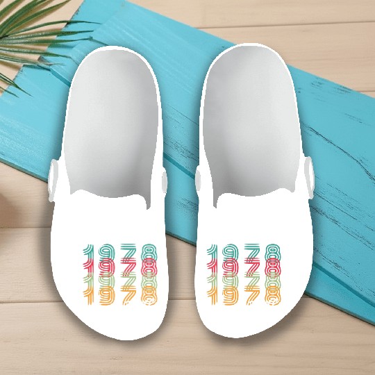 1978 Vintage Year Retro Birthday Gift Slip On Clogs