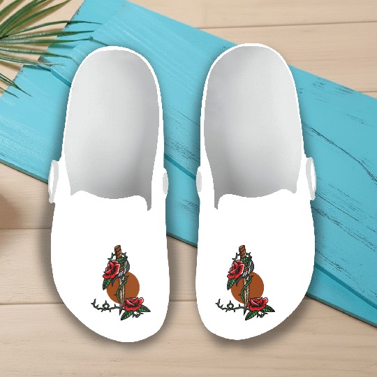 Twilight Dagger Flower Slip On Clogs