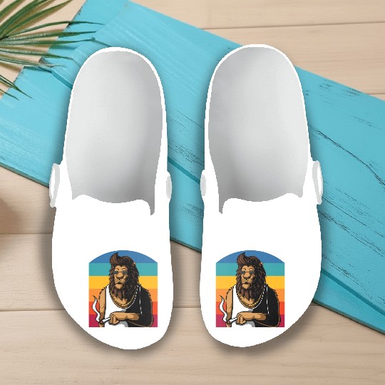 The smoking lion Slip On Clogs