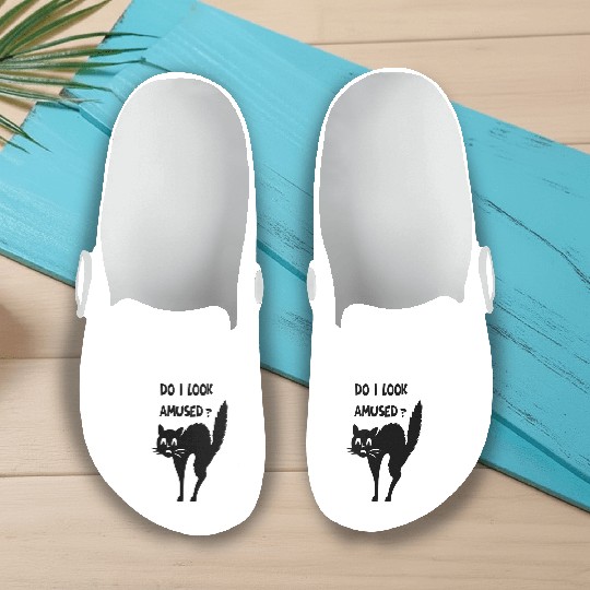 do I look amused? cute cat , funny cat,angry cat Slip On Clogs