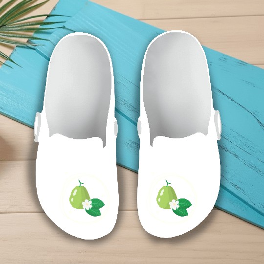 Guava With Flower And Leaves Slip On Clogs