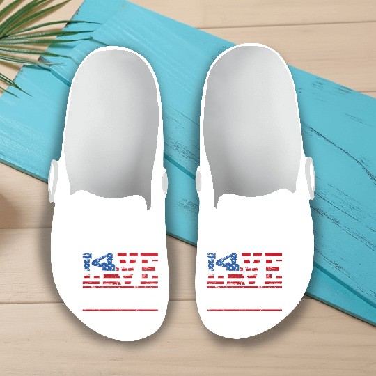 Love And Proud Us Army Veteran Slip On Clogs