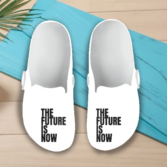 "The Future Is Now" by ART1SAN Slip On Clogs