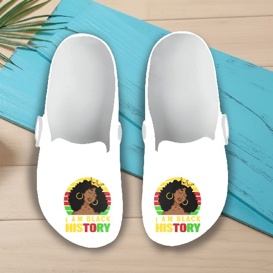 I Am Black History Month African American For Slip On Clogs