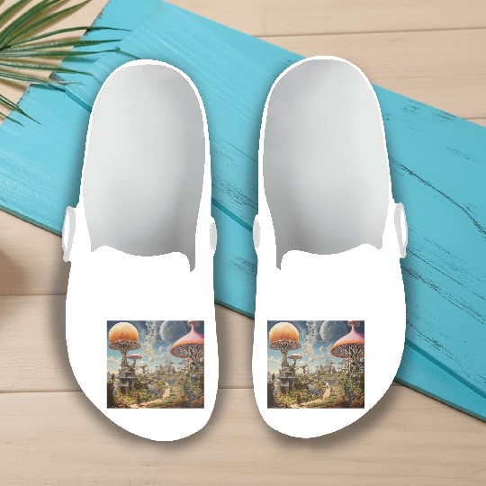 Fantasy Land Graphic Art Print Slip On Clogs