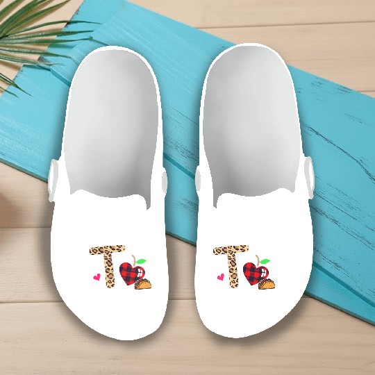 T is for Teacher & Tacos Back To School Last First Slip On Clogs