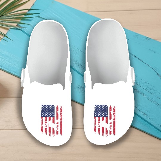 Supercross Freestyle Motocross American Flag Slip On Clogs