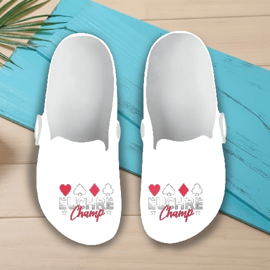 Euchre Champ Playing Cards Pinochle Board Game Slip On Clogs