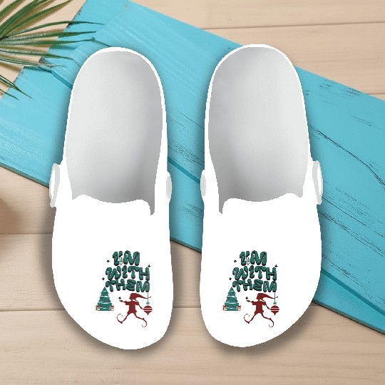 "Im with them" Christmas Elf design Slip On Clogs