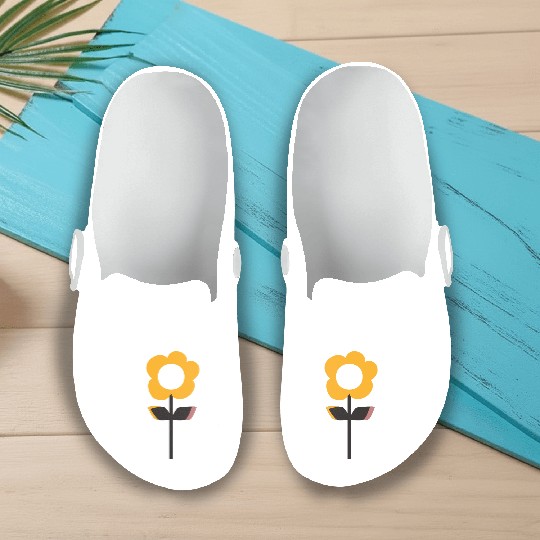 Retro Flower Yellow Slip On Clogs