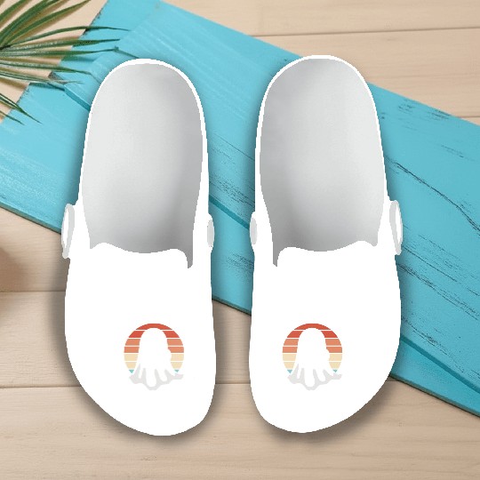 Ghost Hunter Funny Ghost Angry Ghost Halloween Slip On Clogs