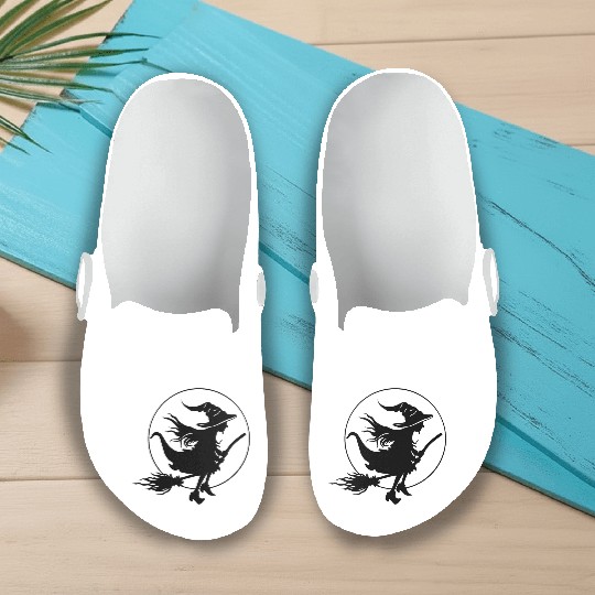 Witch Wizard Broom Halloween Slip On Clogs