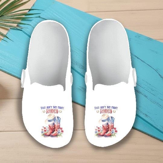 This Ain't My First Rodeo Women Rodeo Cowboy Slip On Clogs
