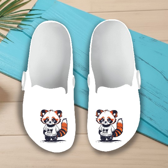 Red Panda Cub Slip On Clogs