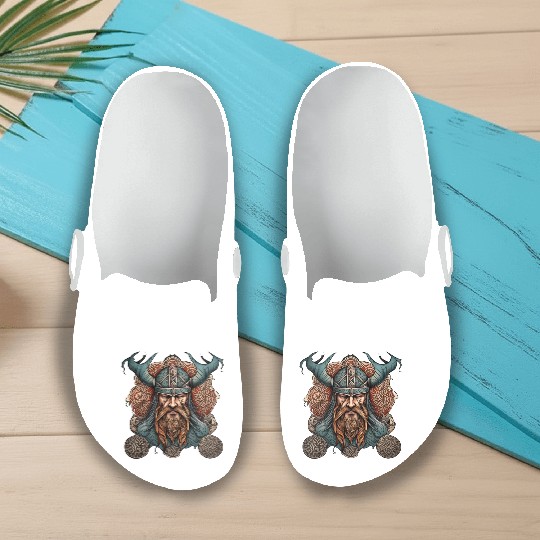 Viking / Odin / Thor / Celtic / Helmet / Nordic Slip On Clogs