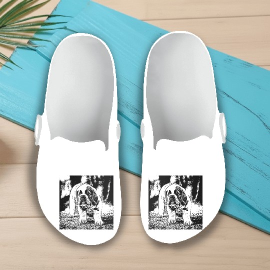 Saint Bernard Puppy image Slip On Clogs
