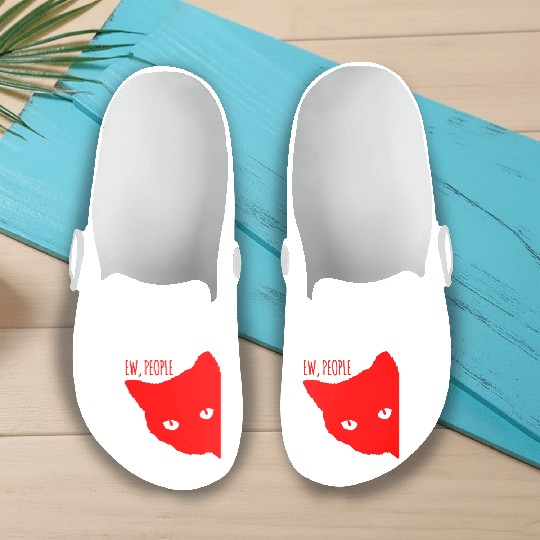 Funny Cat Ew People Slip On Clogs