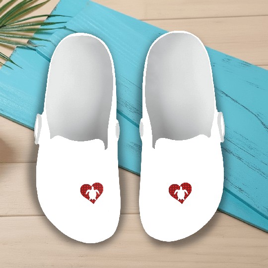 Sea Turtle Lover Buffalo Plaid Love Turtle Slip On Clogs