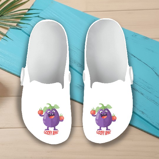 Eggplant Tomato Party Goofy Ahh Slip On Clogs