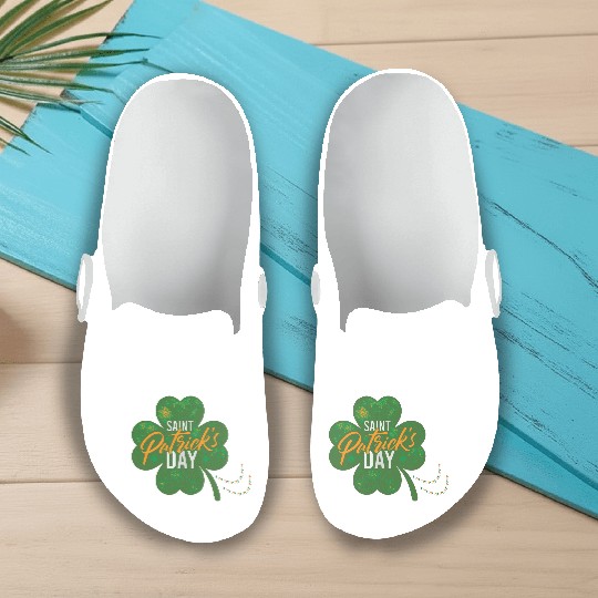Irish Shamrock Slip On Clogs
