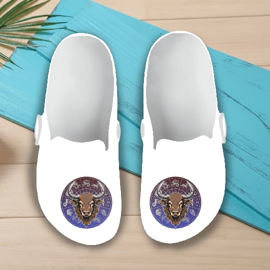 Taurus Zodiac star sign horoscope Astrology Slip On Clogs