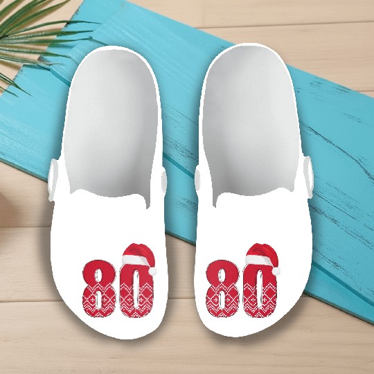 80th Birthday - Congratulations Number Eighty! Slip On Clogs