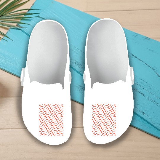 Orange Pattern Slip On Clogs