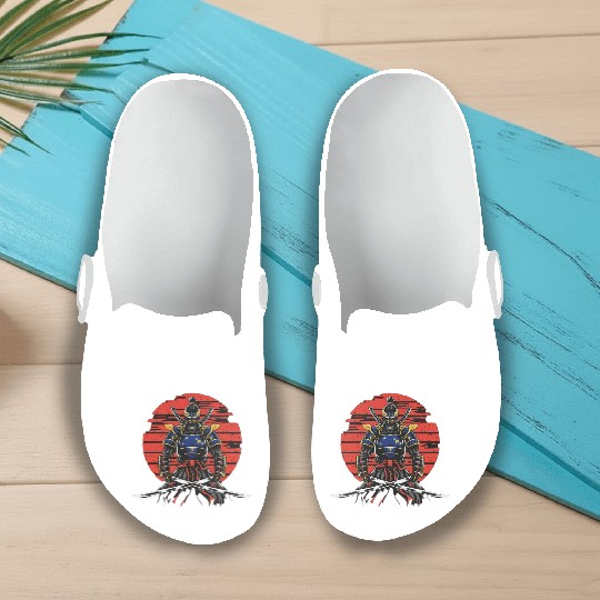 Japanese katana warrior Slip On Clogs
