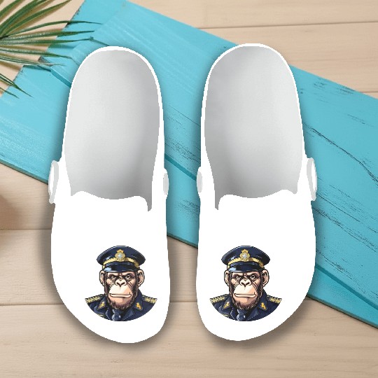 Chimpanzee policeman Slip On Clogs